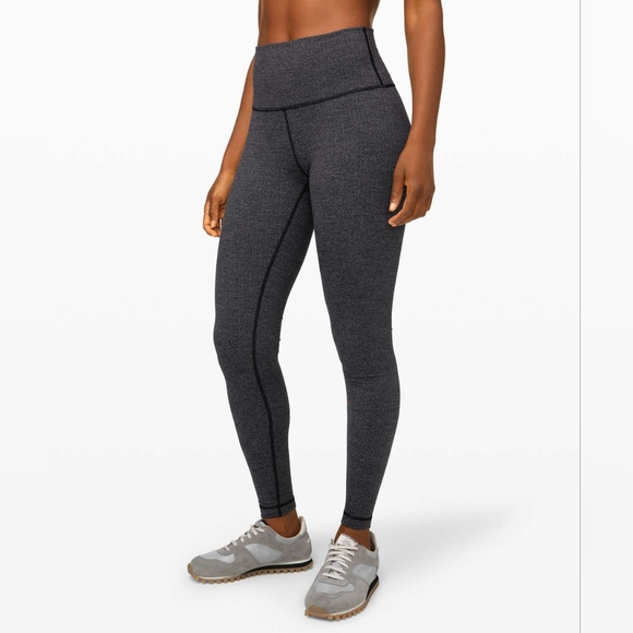 Lululemon Wunder Under‎ High-Rise Tight 28" Jacquard Black Dark Slate Size 4 - Picture 1 of 8